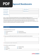 Business Background Questionnaire