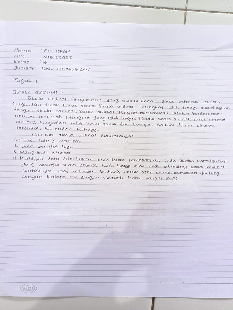 Tugas Statistik, Egi Isron (M1B122052) | PDF