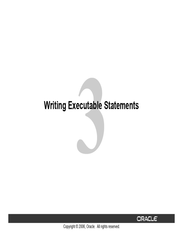 PL SQL Les03 Writing Executable Statement | PDF | Pl/Sql | Computer ...