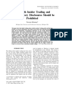 Why Both Insider Trading and Non-Mandatory Disclosures Should Be Prohibited