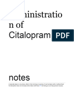Administration of Citalopram