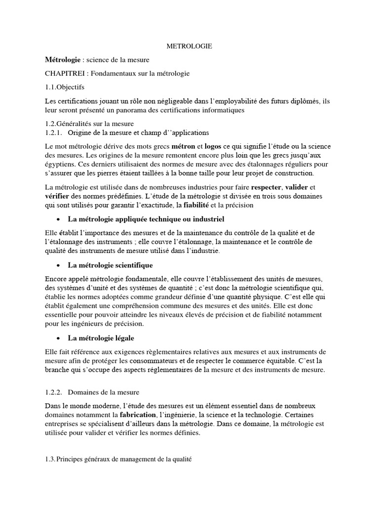 Gestion de la métrologie informatique | PDF | Métrologie | Logiciel