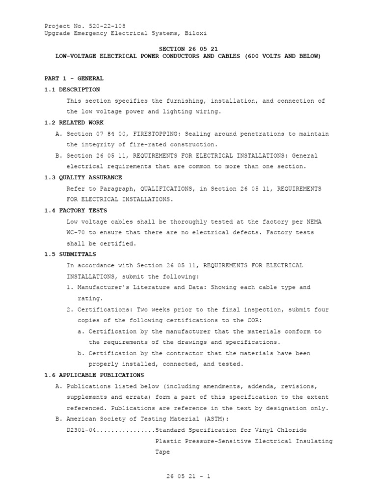 Low-Voltage Electrical Wiring Standards | PDF | Electrical Wiring | Wire