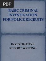 Basic Criminal Investigation For Police Recruits