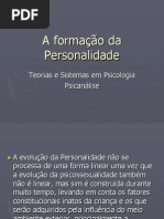 A formação da Personalidade e a normalidade e a patogenia
