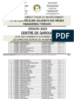 CARFT Garoua Liste Candidats 2023