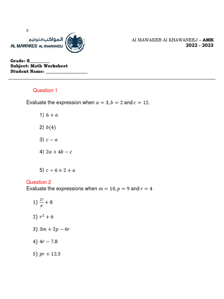 Lesson 3-5 Worksheet | PDF