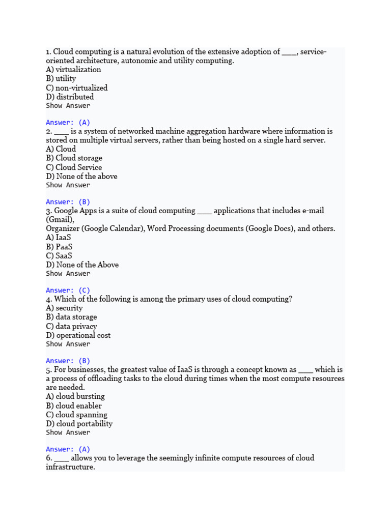 Understanding Cloud Computing Concepts | PDF | Cloud Computing ...
