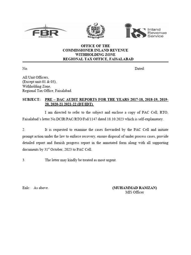 Pre-DAC Audit Reports Submission Notice | PDF