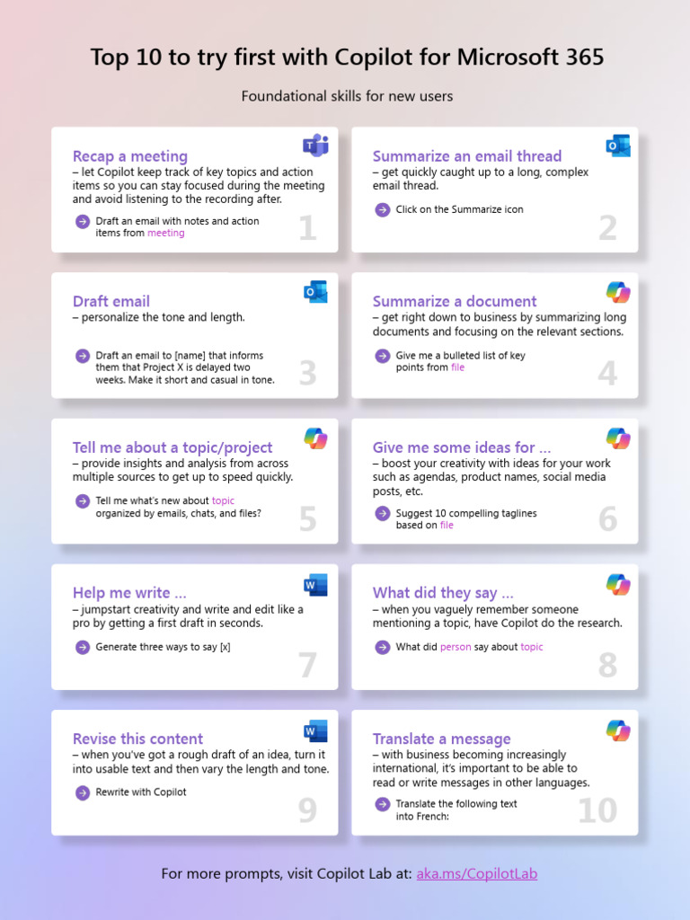 Top 10 Copilot Tips for Microsoft 365 | PDF | Human Communication ...