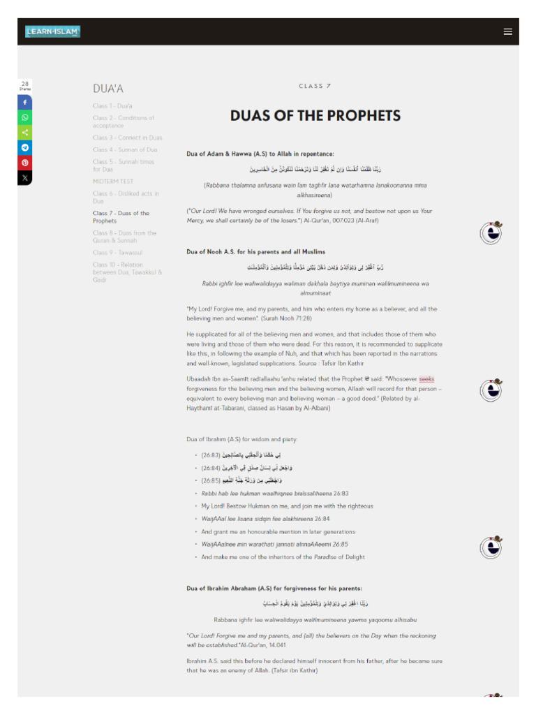 Screencapture Learn Islam Org Class 7 Duas of The Prophets 2024 03 30