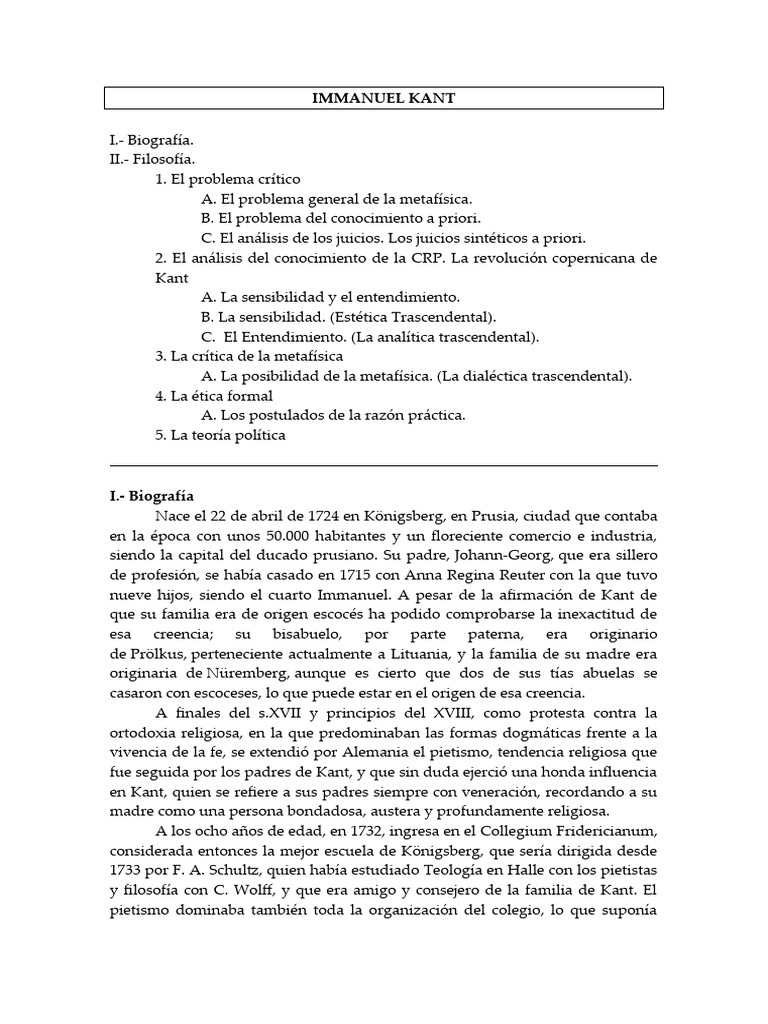 Immanuel Kant | PDF | Immanuel Kant | A priori y a posteriori