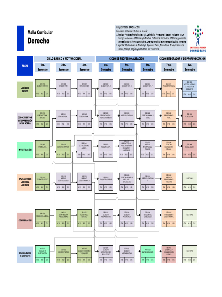 Malla Curricular de Derecho y Requisitos de Graduación | PDF | Justicia ...