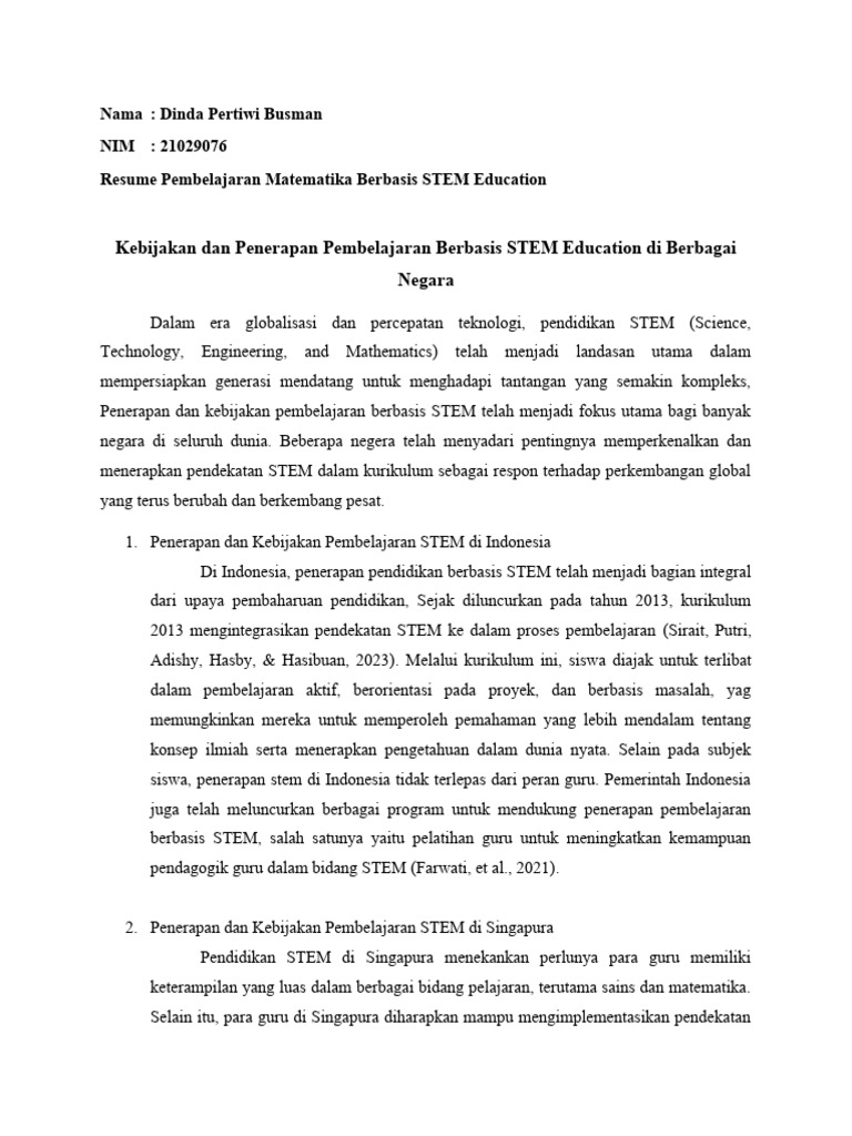 Modul Ajar STEM Kelas 4 di Indonesia | PDF