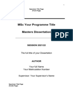 MSC Your Programme Title Masters Dissertation