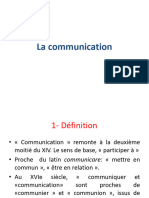 Cours 1 La Définition de La Communication