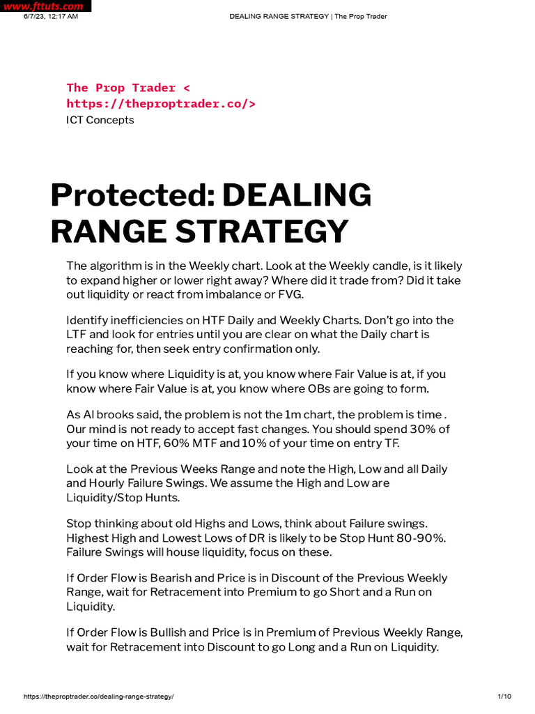 Dealing Range Strategy for Traders | PDF | Market Trend | Market Liquidity