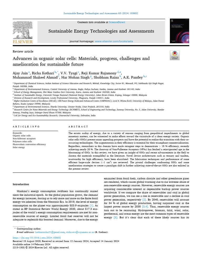 Advances in Organic Solar Cells | PDF | Solar Cell | Photovoltaics