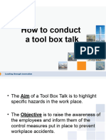 How To Conduct A Tool Box Talk