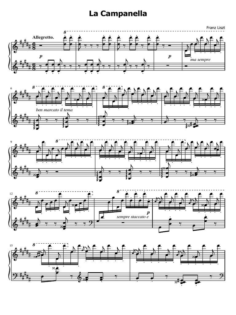La Campanella By Frank Liszt Pdf Music Theory Pitch Music