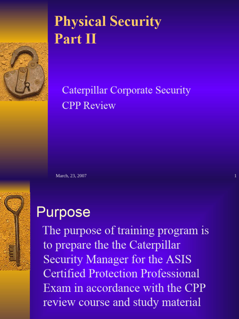 Caterpillar CPP Review: Physical Security | PDF | Multiplexing ...