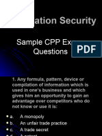 Information Security - Sample CPP Exam Questions
