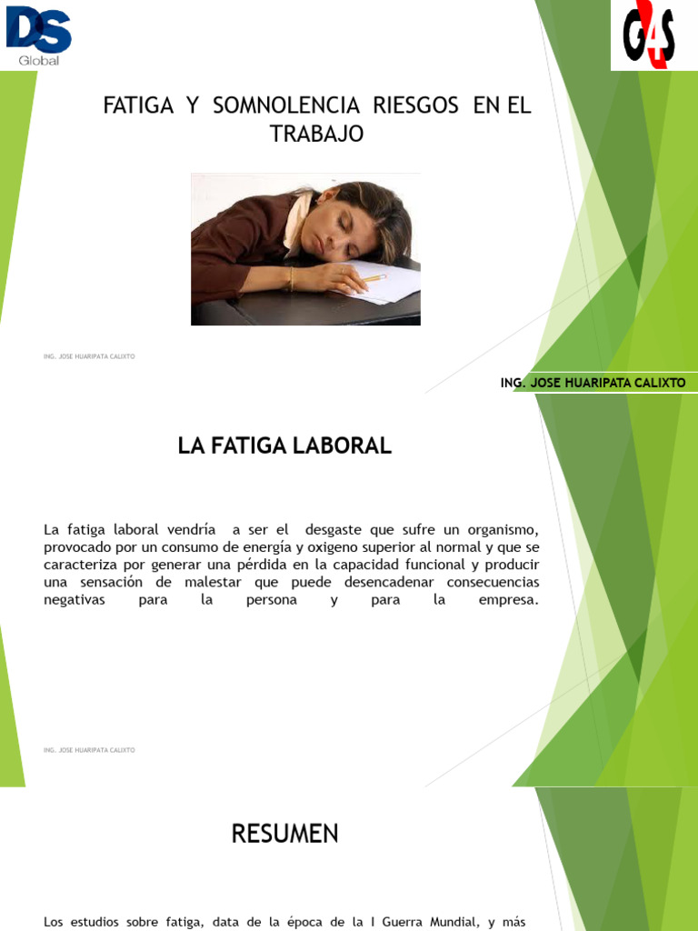 Fatiga y Somnolencia Laboral: Riesgos | PDF | Ansiedad | Depresión ...
