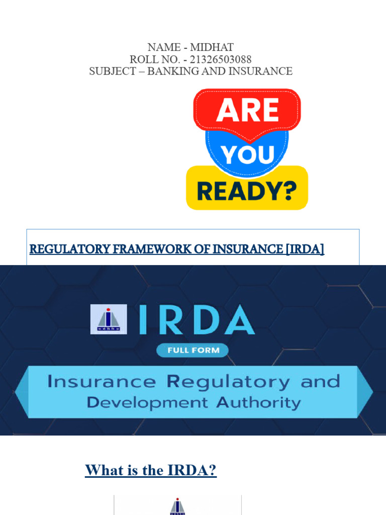 IRDA: India's Insurance Regulatory Framework | PDF | Insurance | Life ...