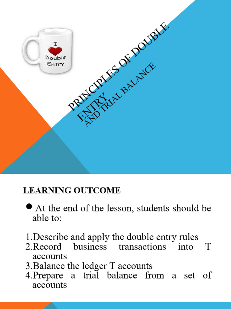 Double Entry Bookkeeping Principles | PDF | Debits And Credits ...