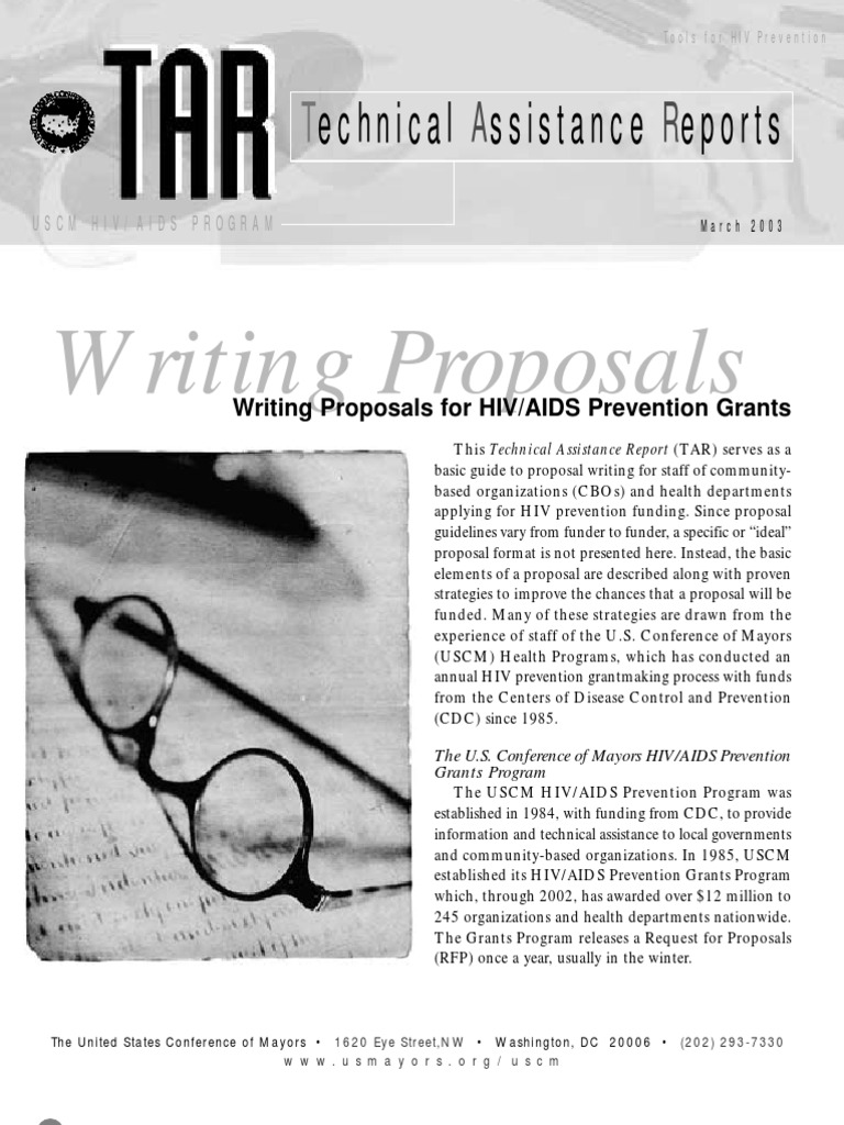 Echnical Ssistance Eports: Writing Proposals | PDF | Hiv/Aids | Men Who ...