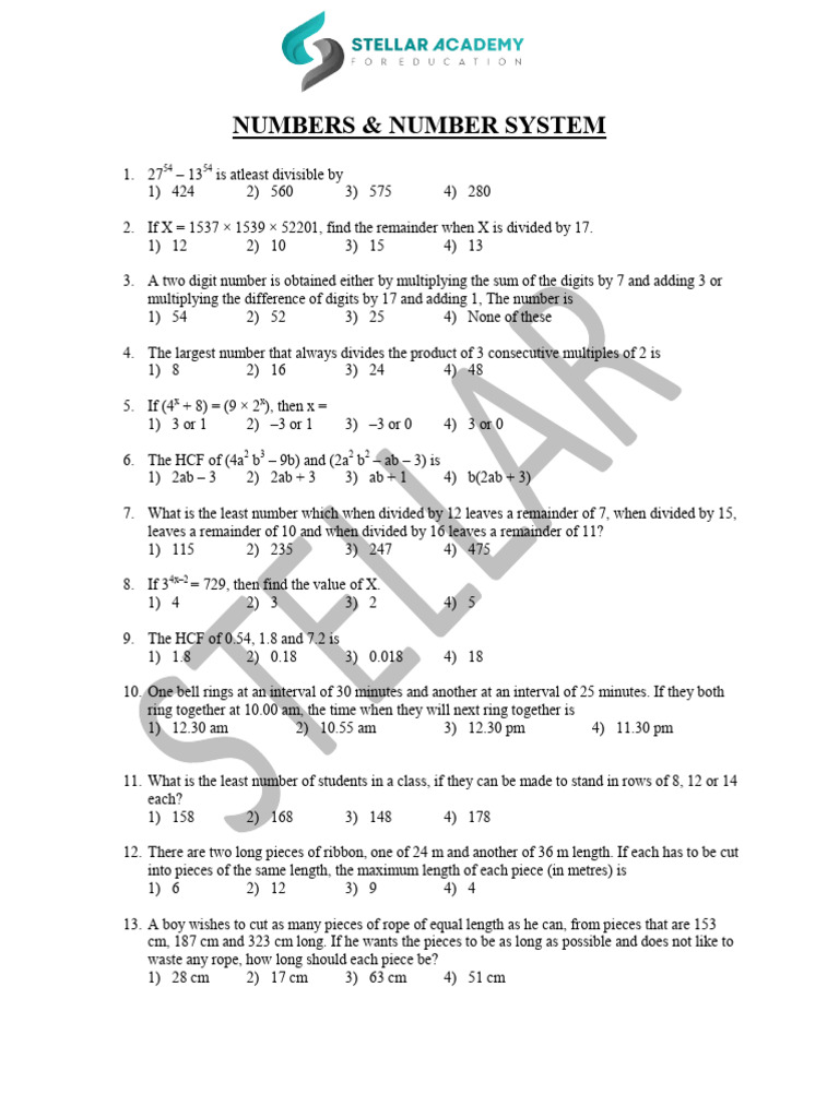 Numbers Number System Pdf Number Theory Numbers