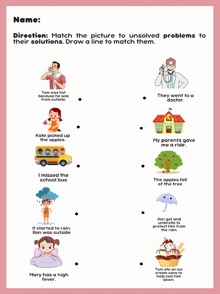 Match Pictures to Solutions Activity | PDF
