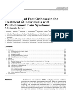 The Efficacy of Foot Orthoses in The Treatment of Individuals With Patellofemoral Pain Syndrome