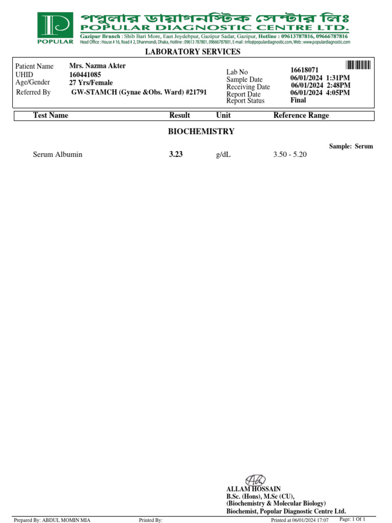 Lab Result | PDF