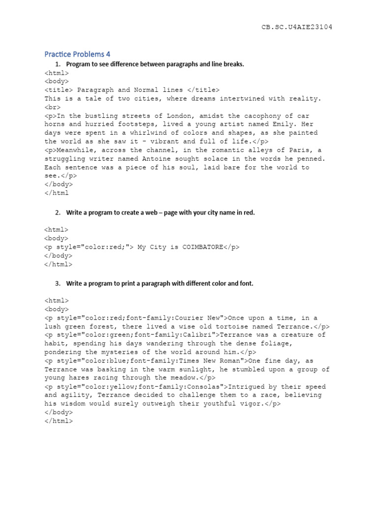 UI/UX HTML BASICS CA | PDF