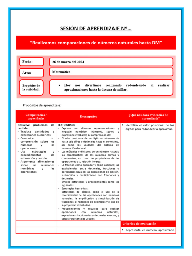 22 de Marzo - Matematica - 6 Grado | PDF | Números | Decimal