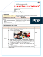 Sesion de Aprendizaje 3 Dibujamos Nuestras Vacaciones