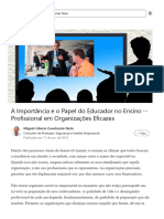 A Importância e o Papel Do Educador No Ensino Profissional em Organizações Eficazes