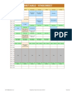 Timetable - Worksheet: Time Monday Tuesday Wednesday Thursday Friday Saturday Sunday