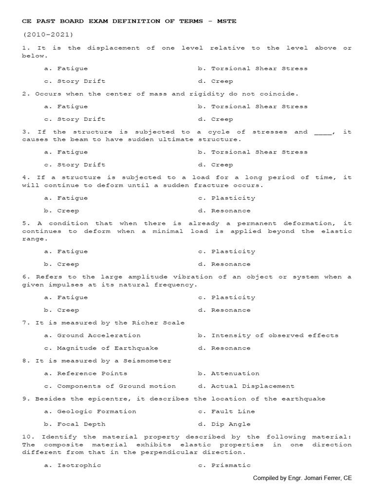 SEC Terms | PDF | Deformation (Engineering) | Elasticity (Physics)