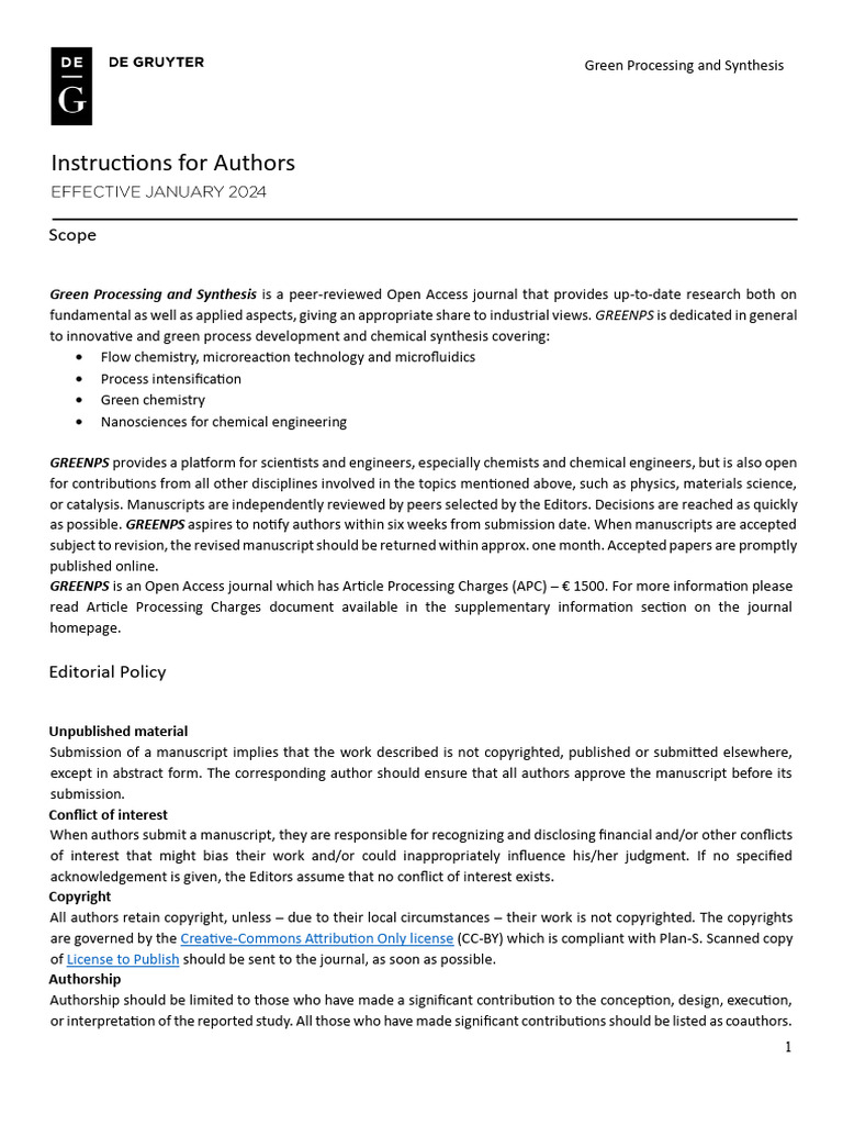 GPS Instructions For Authors PDF Proofreading Academic Journal