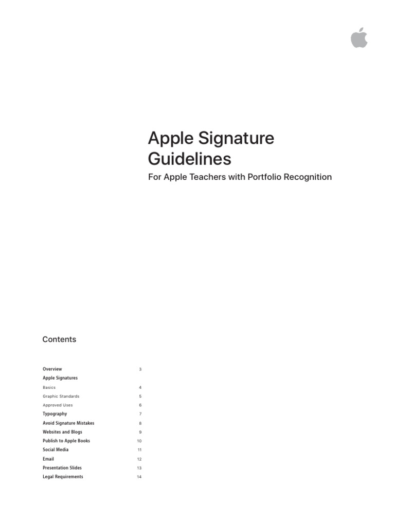 Apple Teacher Signature Guidelines | PDF | Apple Inc. | Typography