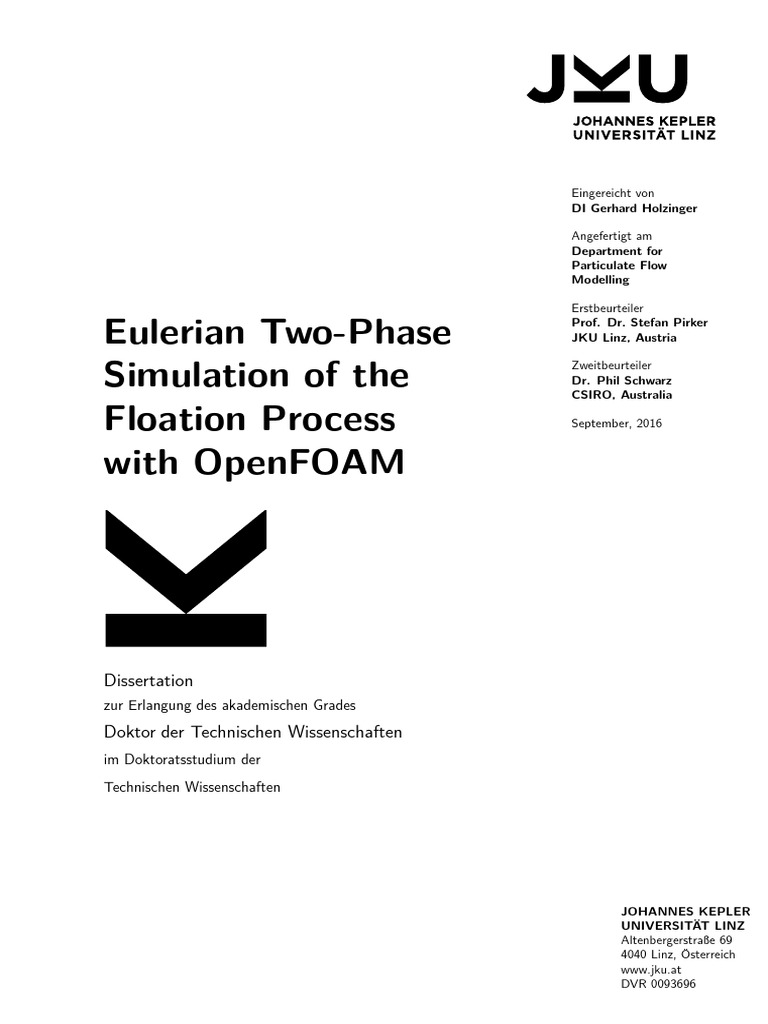 Eulerian Two-Phase Simulation of The Flotation Process With OpenFOAM | PDF