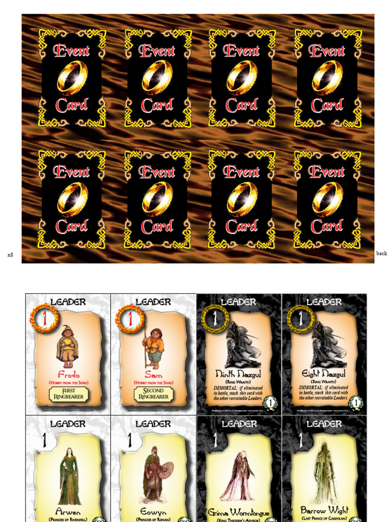 Ringmaster 10 - ENG - Event Cards | PDF | Middle Earth Books | Fantasy