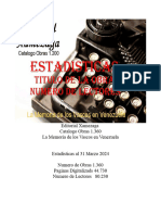 Editorial Xamezaga - Estadisticas Titulo y Numero de Lectores Al 31 03 2024