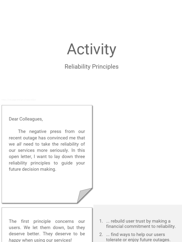 Three Principles for Service Reliability | PDF | Reliability Engineering