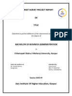 Cover Page & Declaration - Market Survey Project Report (Sumit)