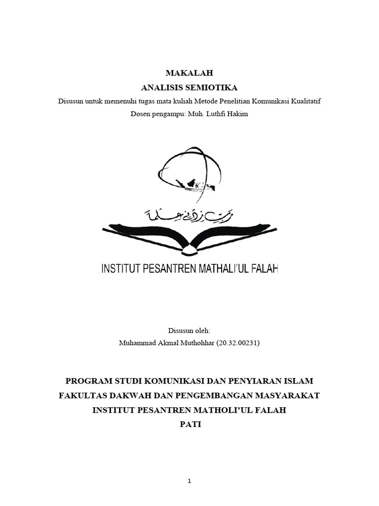 Analisis Semiotika dalam Komunikasi | PDF | Seni & Disiplin Bahasa ...