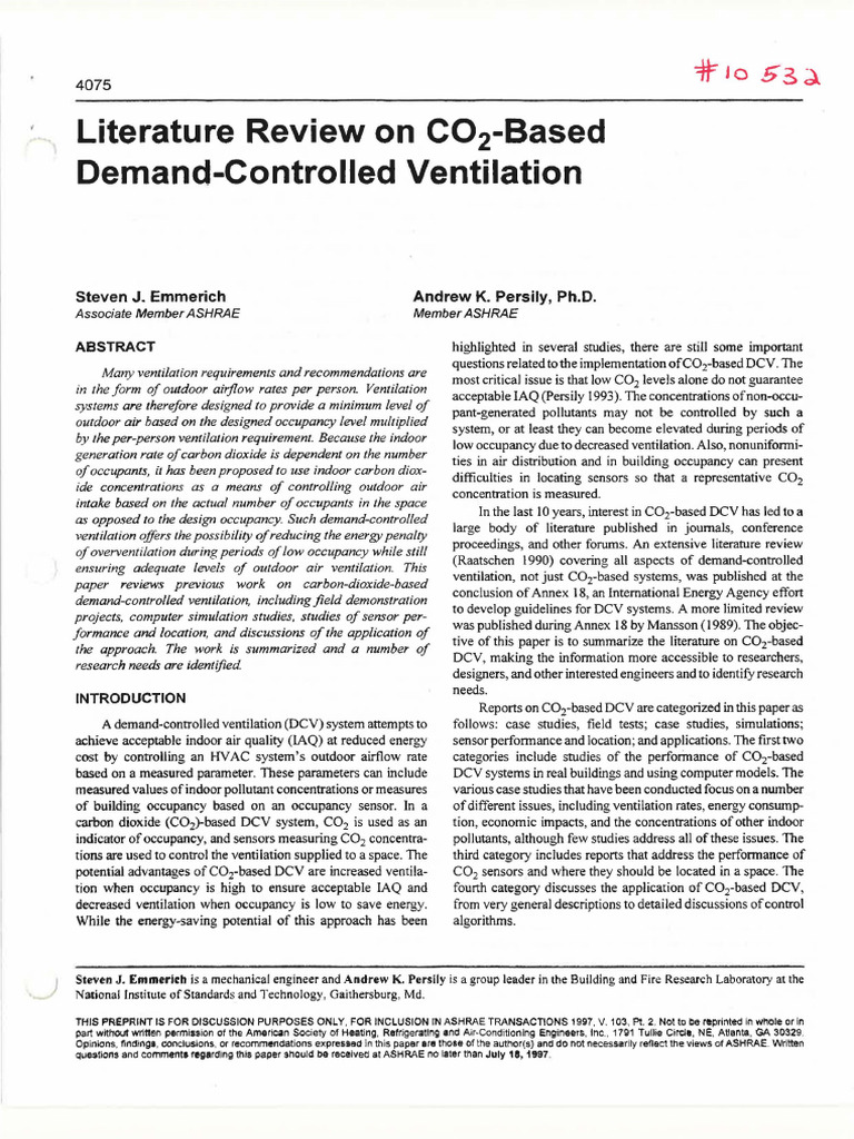 2) VITAL CO2 Sensor LocationASHRAE 2022 Reference PDF