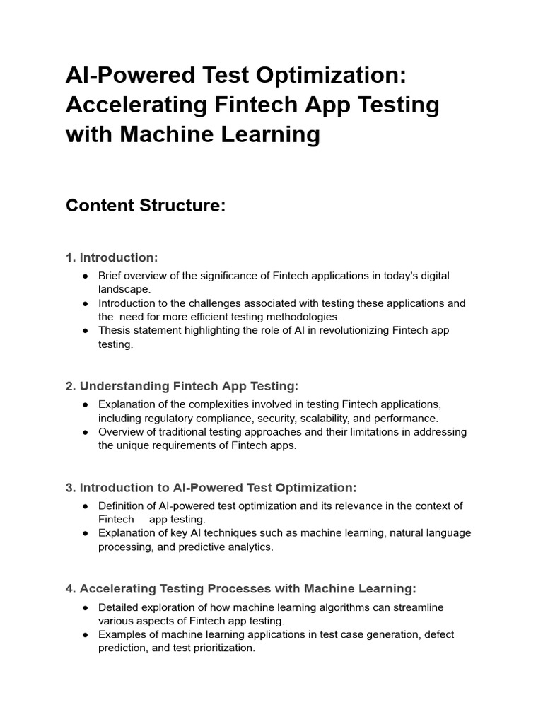 AI-Driven Optimization for Fintech Testing | PDF | Artificial ...